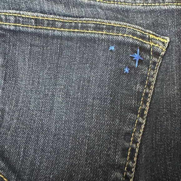 Big Star 10 Alex Skinny Jeans Dark Wash Pocket w/ Blue Embroidered Stars Size 25 - Picture 3 of 6